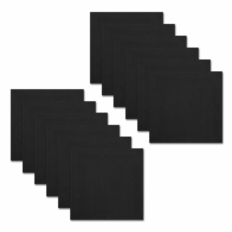 COTTON CRAFT Cloth Napkins - Set of 12 Solid Color Cotton Everyday Lunch Dinner Napkin - Halloween Fall Christmas Holiday Birthday Party Gift Soft Washable Reusable Napkin - Oversized 20 x 20 - Black - Image 3